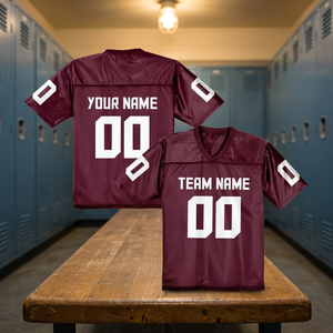 Ensemble de maillots de football américain imprimés, vêtements de sport unis en taille XL avec nom d'équipe et numéro, logo personnalisé, confortable - Product Image 4