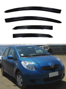 2005-2013 Toyota Yaris Slimline Transparent Black <b>Window</b>/Door Visor <b>Sun</b> <b>Shade</b> Rain Guard Made Durable Acrylic 3M Tape - Product Image 2