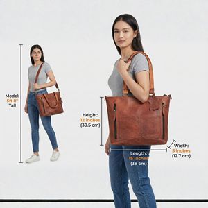 <b>Womens</b> <b>Bag</b> Casual Purse Shoulder Tote Genuine Leather Shopping Handbag Cross body Evening Brown <b>Satchel</b> With Clutch - Product Image 6