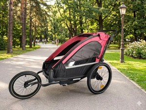 <b>3</b> in 1 Children Aluminum Alloy Bicycle Trailer <b>Stroller</b> Jogger with 35kg Capacity 20" Tires Independent Suspension - Product Image 3