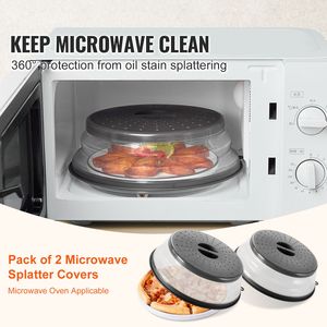 2 Pezzi Coperchi Antispruzzi Pieghevoli per Microonde da 26,4 cm, Resistenti al Calore fino a 150°C, in Materiale PP Sicuro per Alimenti, Accessori per Forno a Microonde - Product Image 5