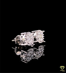 Round Moissanite Diamond <b>Stud</b> Earrings In 925 Sterling <b>Silver</b> Luxury Fine Jewelry For Women - Product Image 5