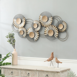 Sculpture murale moderne en métal en forme de fleur, décoration élégante en fer forgé pour salon, chambre à coucher, salle à manger, intérieur - Product Image 1