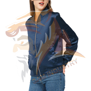 Full Sleeves Breathable Windproof Design Satin <b>Jacket</b> Fully Customizable <b>Women's</b> Satin <b>Jacket</b> with Contrast Color - Product Image 3
