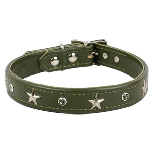 Top Supplier Wholesaler Manufacturer India's Exclusive Genuine Handmade Leather Dog Collar Solid Crystal Stars Rivet <b>Studs</b> - Product Image 2