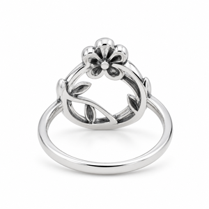 Elegant 925 Silver Flower Vine <b>Open</b> <b>Ring</b> Vintage Bohemian Floral Band Lightweight 2.5g Jewelry for Women - Product Image 4