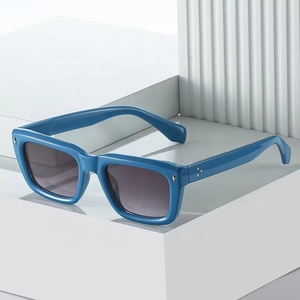 9821 Simple Design Retro <b>Square</b> <b>Sunglasses</b> Thick Frame UV400 Classic Shades Custom LOGO Fashion Rivet Sun Glasses - Product Image 1