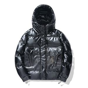 Oem Custom <b>Men's</b> Shiny Quilted Winter <b>Jacket</b> Hooded Padded Bubble Coat Thick Warm Outerwear Wholesale Manufacturer Shine Coat - Product Image 4