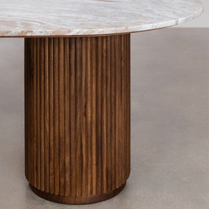 <span class=keywords><strong>Tavolo</strong></span> da pranzo ovale Vandana Grand Vento <span class=keywords><strong>200x100</strong></span> cm in pietra naturale e legno di mango Giselda - Product Image 5