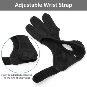 Gants de tir à l'arc en cuir à 3 doigts, gants de protection antidérapants avec sangle réglable, durables, pour la chasse et l'entraînement, fourniture OEM - Product Image 2