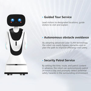 Robot d'accueil IA <span class=keywords><strong>Timo</strong></span>, robot d'accueil interactif IA commercial avec écran tactile et navigation pour les bureaux, les halls d'accueil et les banques - Product Image 6