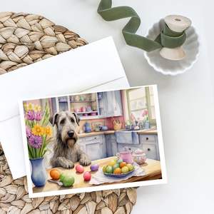 Whimsical A7 Size 5x7 Irish Wolfhound Decorated Greeting <b>Cards</b> <b>Pack</b> 8 Blank Note <b>Cards</b> with Envelopes for <b>Easter</b> - Product Image 2