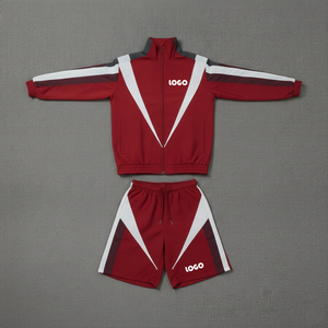 Conjunto Cortavientos de Chándal Estilo Urbano con Pantalones Cortos, de Poliéster, con Cremallera, Oversize, 2026 - Product Image 1