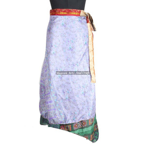 New Skirts Indian Bohemian Multi Dress Vintage Silk Sari Skirt Magic Reversible Sari <b>Wrap</b> Skirt / Girls <b>Sarong</b> / Multi Way Wear - Product Image 1