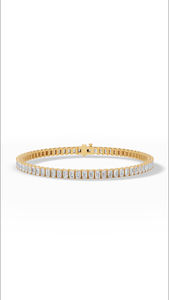 Pulsera de tenis con diamantes de laboratorio de corte esmeralda majestuosos, oro de 18K, joyería fina de lujo, proveedor mayorista - Product Image 5