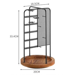 Organizador de Joyas Giratorio de 360 Grados Contemporáneo con Panel de Malla, Ganchos y Bandeja, Gran Capacidad, Almacenamiento Sin Enredos - Product Image 5