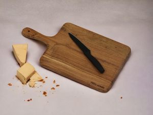 Vesta Homes <b>Wooden</b> Chopping Block Rectangle With Handle Single <b>Piece</b> Kitchen Cutting Board - Product Image 4