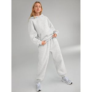 2025 femmes surdimensionnées 2 pièces pour tenue de salon XS sweat à capuche et pantalon de survêtement Baggy avec poches automne mode été essentiels - Product Image 4