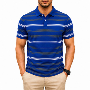 Camisas Personalizadas al por Mayor para Hombre, Estampado Digital a Rayas, Casuales, Transpirables, de Secado Rápido, Manga Corta, Mezcla de Algodón, Corte Ajustado - Product Image 5