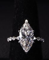 Diamant de laboratoire certifié IGI, taille marquise, 3 carats, couleur D E, VS1, or jaune 14 carats, bagues de fiançailles de luxe pour femmes