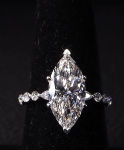 แหวนเพชรทรงมาร์คีส์ 3 กะรัต สี D E ความสะอาด VS1 ทองคำขาว 14K ประดับเพชรเพาะเลี้ยงในห้องปฏิบัติการที่ได้รับการรับรองจาก IGI สำหรับผู้หญิง สวมใส่ในโอกาสหมั้นหมาย - Product Image 5