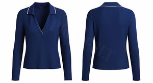 Camiseta Polo Personalizada de Poliéster con Cuello en V, Manga Larga, Cómoda y con Pedrería, Fabricante de Ropa Personalizada - Product Image 3