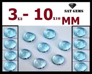 Topacio Azul Cielo Redondo Cabujón Calibrado, Gema Suelta, Precio al por Mayor por Quilate, Precio de Fábrica para Fabricación de Joyas, Compra Regular - Product Image 3