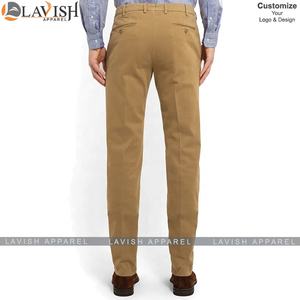 Pantalones chinos informales de algodón 100% de ajuste Regular de cintura alta personalizados para hombre, pantalones caqui transpirables antiarrugas - Product Image 5