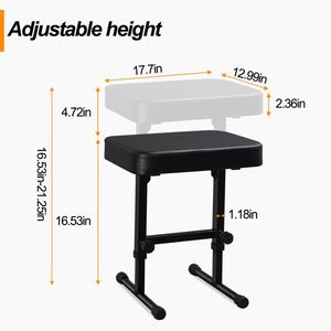 ม้านั่งหนังรองคีย์บอร์ดเปียโนไฟฟ้าพร้อมเบาะรองสำหรับนักดนตรีที่บ้านหรือการแสดง - Product Image 5