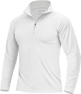 Gym Athletic Private Label <b>MenS</b> 1/4 Half <b>Zip</b> <b>Top</b> Drop Shoulder Pullover Lightweight Loopback Polyester / Cotton Bulk Supplier - Product Image 3