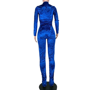Custom Velvet <b>Tracksuit</b> Custom Winter <b>Velour</b> Sweat Suit 2Piece <b>Women</b> Jogging Track Suit Flared Pants Hooded Top Casual Loose - Product Image 5