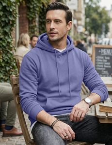 Wholesale Men Hoodie Sweatshirts Custom Logo Heavyweight Unisex Eco-Friendly Breathable Pullover Hoodie Regular Fit Solid Colour - Product Image 4