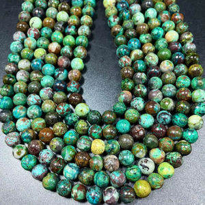 ลูกปัดพลอยเทอร์ควอยซ์ธรรมชาติทรงกลม สีฟ้าสวยงาม คุณภาพสูง สำหรับทำเครื่องประดับ - Product Image 1