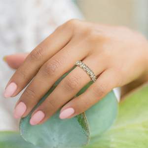 Bague de mariage pour femme de la marque RITZIN, style mignon, demi-éternité unique, diamant de laboratoire taille ronde - Product Image 5