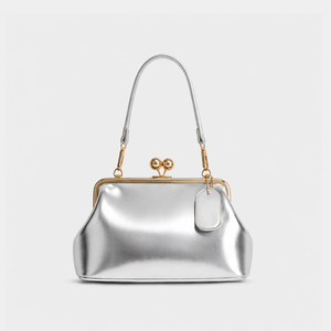 Pink <b>Frame</b> Handbag Women Classic Single Strap PU Leather Wedding Daily Use Hasp Closure Stylish Bag - Product Image 2