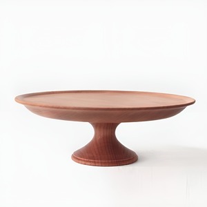 Support à gâteau rond en bois éco-responsable fait main avec finition naturelle polie, style élégant, lavage à la main uniquement pour les besoins de pâtisserie - Product Image 1