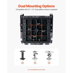 Sedile Pieghevole per Barca da Pesca con Schienale Basso, Cuscino in Spugna Ispessita, Tessuto in Poliestere PU con Robusto Telaio in PP, Conveniente - Product Image 6
