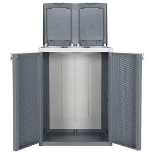 Poubelle grise à 2 portes 65,0 cm x 45,0 cm x 88,0 cm en PP - Product Image 4