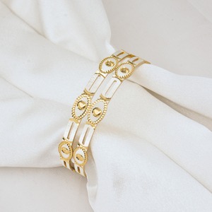 Elegant Slim Gold Plated <b>Bangle</b> Pair with Stone Center Design Traditional Pattern Jewelry for Women Daily Wear and Party Styling - Product Image 6