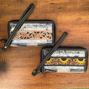 Cartera de mano transparente para mujer, monedero de cuero de moda Vintage con herramientas manuales, nuevo diseño RFID, Mini monedero para mujer - Product Image 4