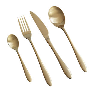 Juego de Cubiertos de Acero Inoxidable Dorado, Cubertería Moderna Pulida con Cuchillo, Tenedor y Cucharas para el Hogar, Restaurantes y Hoteles - Product Image 4