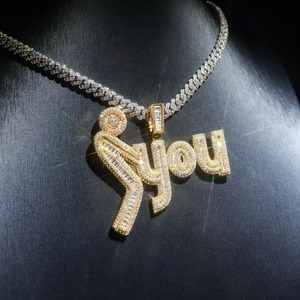 Joyería Hip Hop Personalizada de Fabricante, Colgante de Diamantes F You, Accesorios de Plata S925 con Incrustaciones de Moissanita para Hombre - Product Image 5