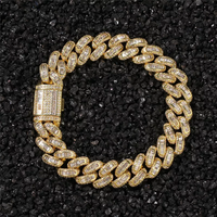 Chaîne de poignet de luxe unisexe en or massif 14 carats avec diamant de laboratoire taille brillant certifié IGI, modèle 079 Premium, style affirmé et tendance