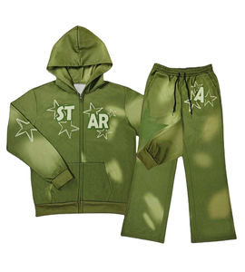 Survêtement unisexe hiver 2026 pour hommes et femmes - Streetwear imprimé délavé à l'acide 100% coton, survêtement léger personnalisé pour hommes - Product Image 6