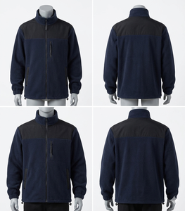 เสื้อแจ็คเก็ตทำงานผ้าฟลีซโพลาร์พรีเมียม 320 GSM สีชาร์โคล-ส้ม ซิปตัดสี ปักโลโก้ เหมาะสำหรับเดินป่าและตั้งแคมป์ - Product Image 4