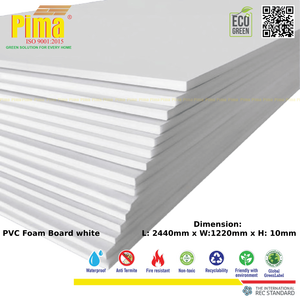 White PVC WPC Foam Board <b>Sheet</b> 30mm <b>Thick</b> 0.6 G/cm3 Density Celuka Panels for Interior Advertising - Product Image 1