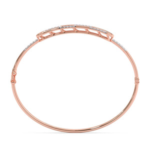 Interwoven Twisted Mesh Diamond Link <b>Bangle</b> <b>Bracelet</b> - Product Image 4