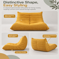 QINUO Canapé paresseux moderne en velours, compressé sous vide, fauteuil de sol, chaise longue individuelle douce pour salon et chambre à coucher