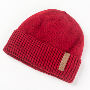 oem personalize adult knit beanies wholesale custom embroidered logo 100% acrylic warm winter <b>hat</b> manufacturer - Product Image 3