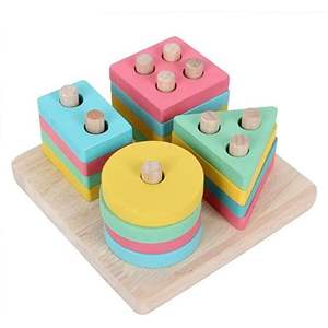 Juego de Anillos Apilables de Bambú y Madera para el Hogar y la Escuela, Juguete de Madera para Niños - Product Image 2